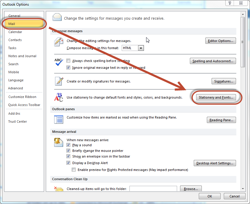 how-to-change-default-font-in-ms-outlook-hitech-service