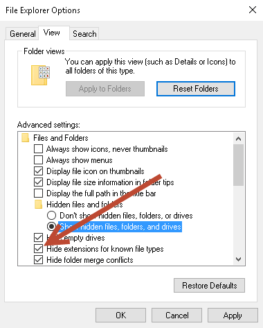 How to turn on hidden filename extensions in Windows