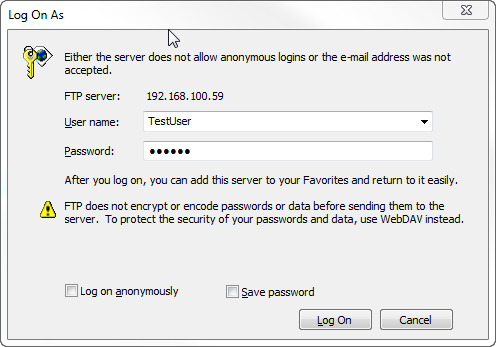 setting up ftp server using iis