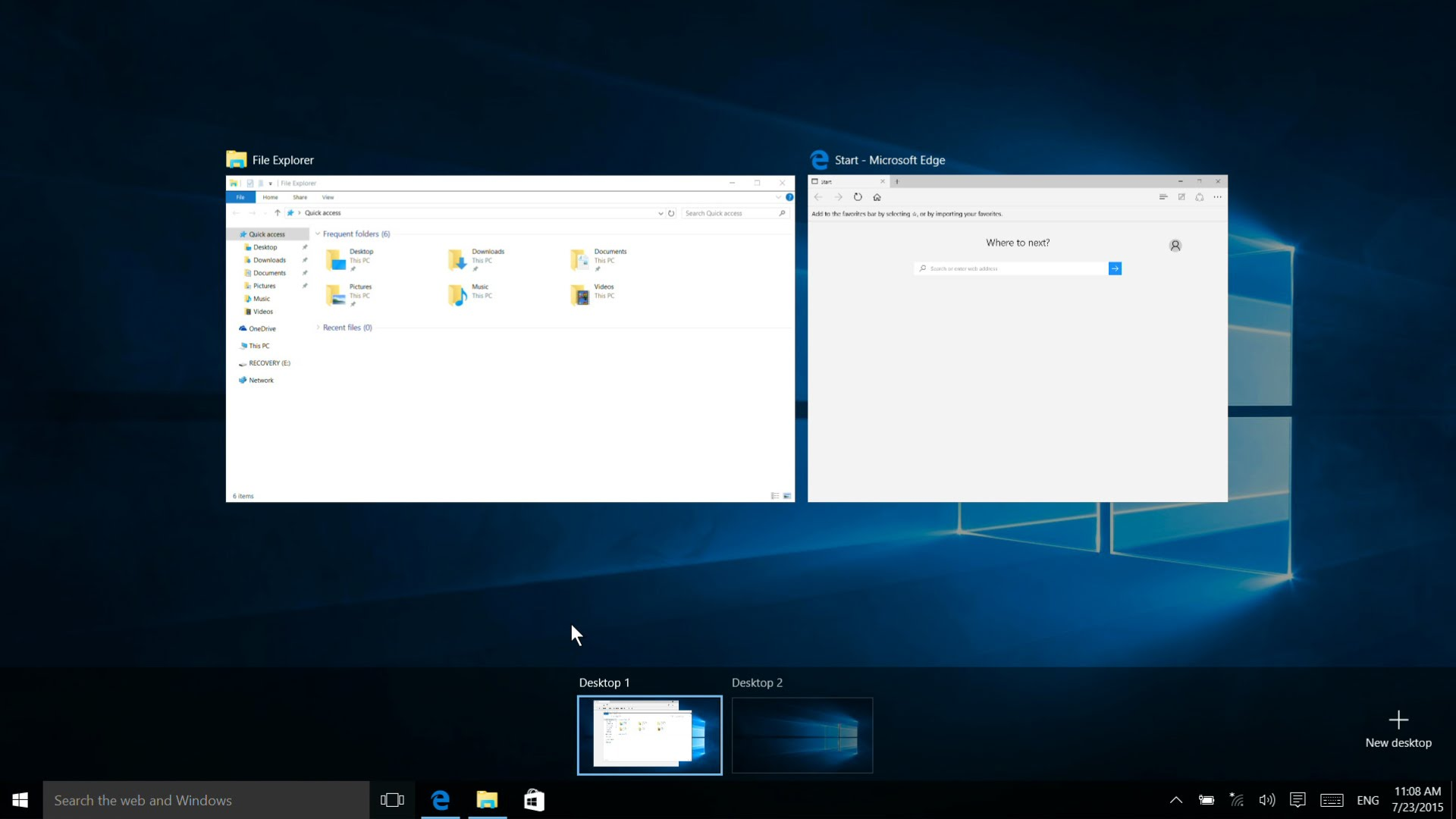 using multiple desktops windows 10