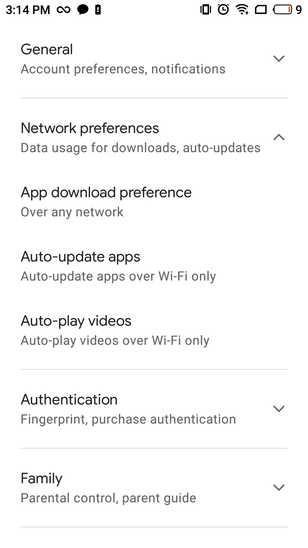 google play settings