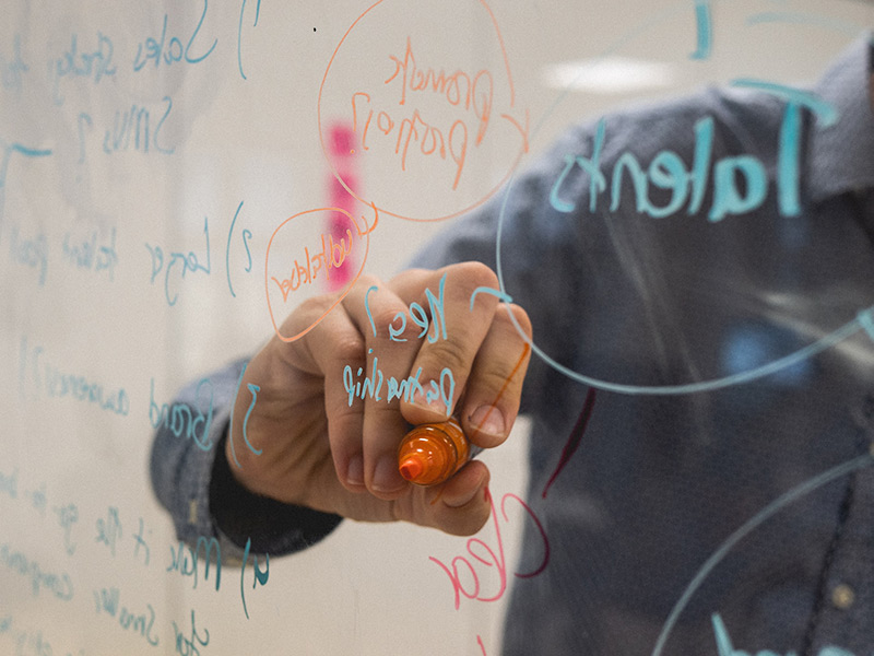 Writing on a transperent board