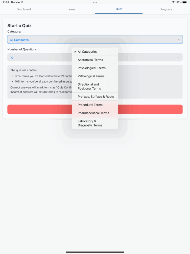 Simulator Screenshot iPad Air 13 inch M3 2025 05 15 at 21.26.10 1 — RaraAvis: Latin Medical Terminology