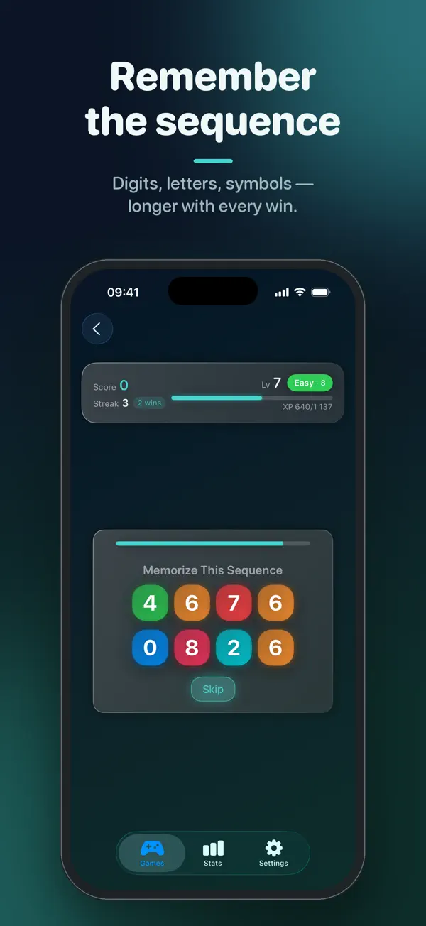 MemorEase Lite on iPhone, screenshot 2